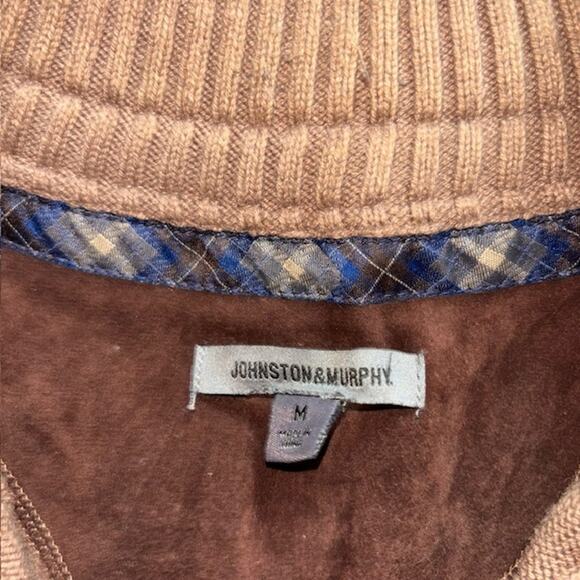 Johnston & Murphy Men's Golf/Ski 1/4 Zip Cable Knit Sweater SZ M - Picture 5 of 8
